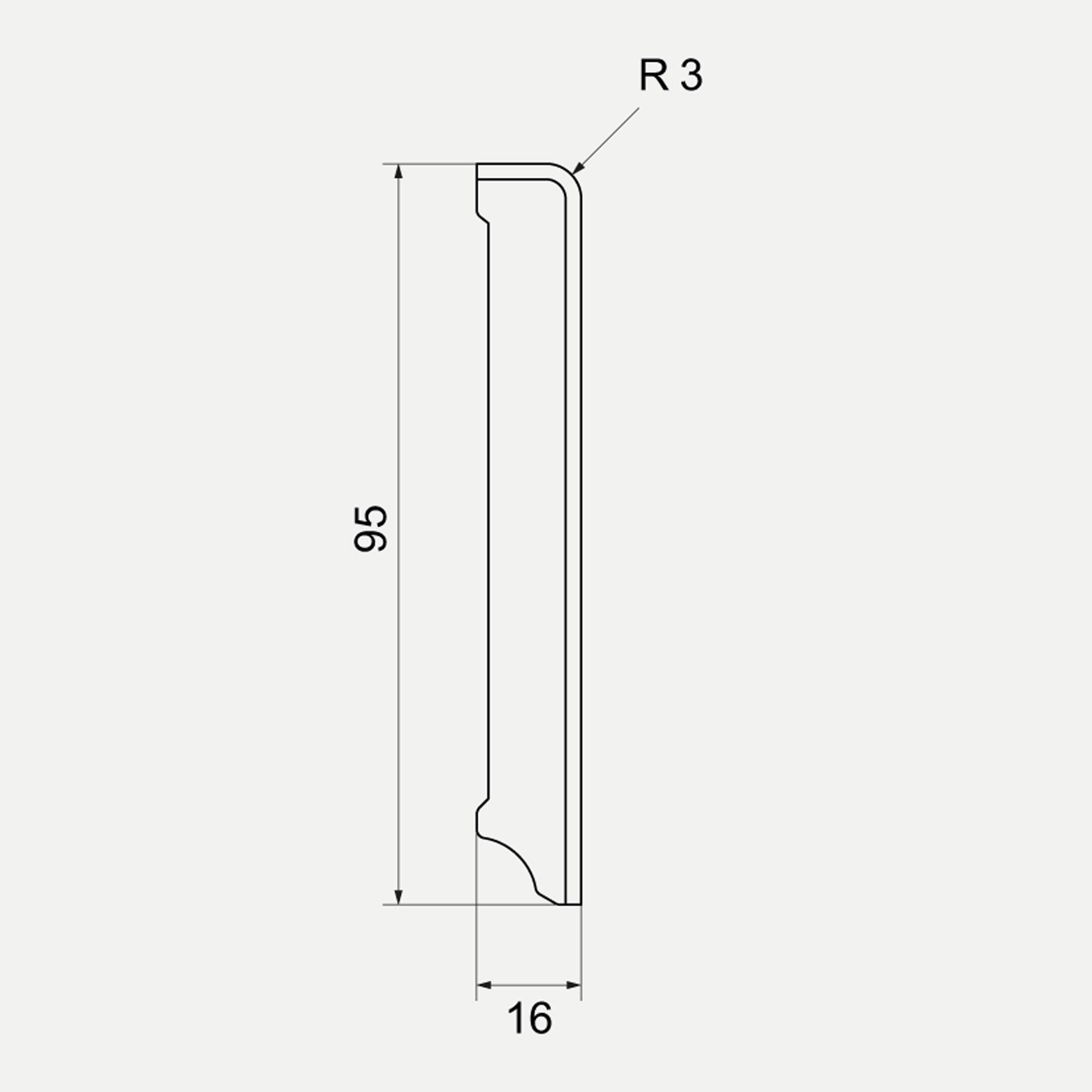 Classicline Kubus | Silver | Plinthes plaquées