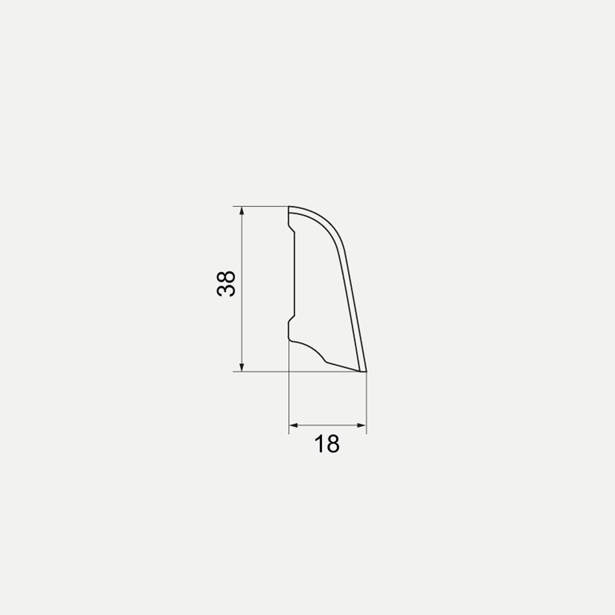 Softline F | Ral 9010 | Battiscopa in legno impiallacciato Softline F | Ral 9010 | Battiscopa in legno impiallacciato