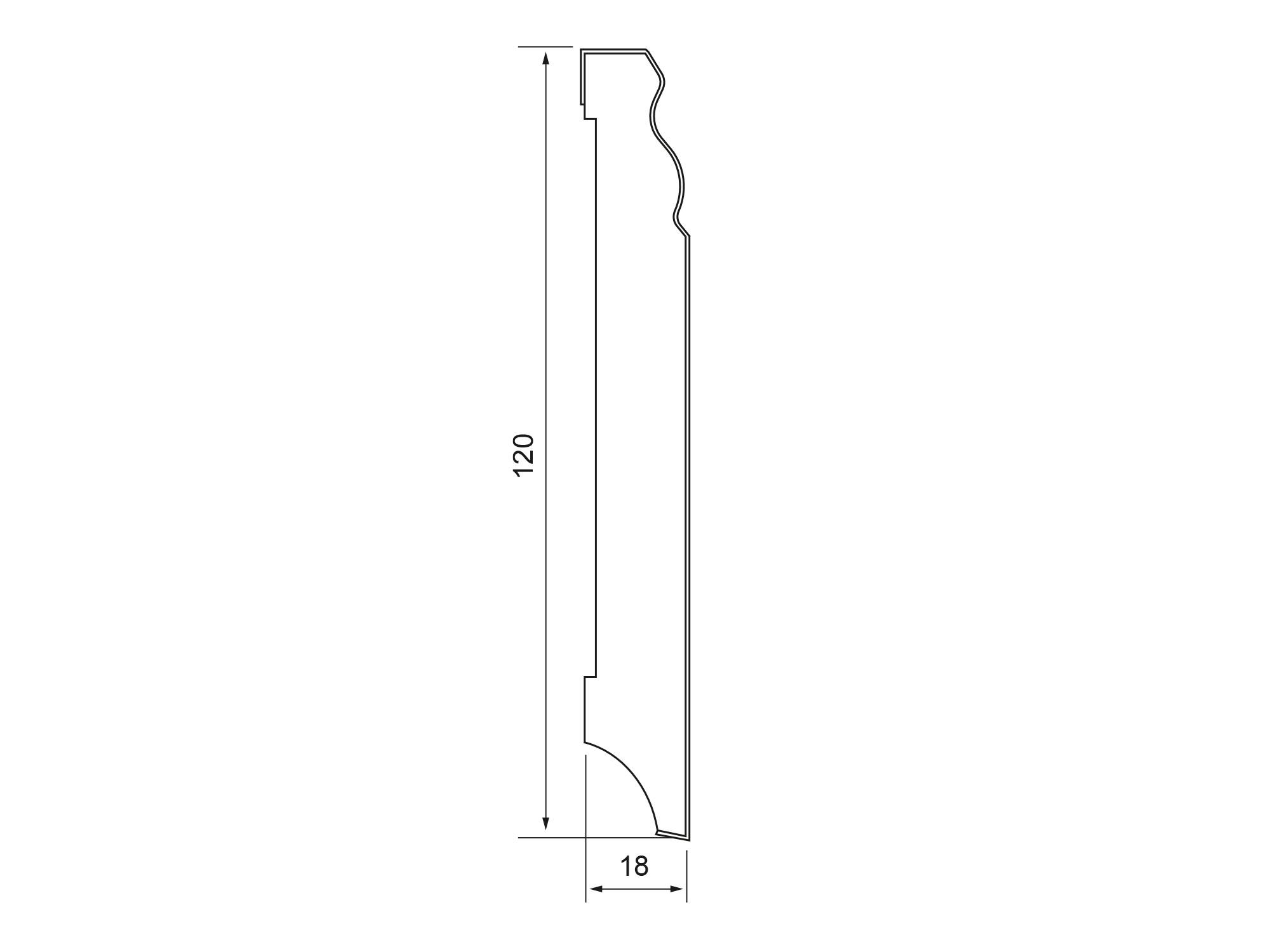 Altberliner-Profil | RAL9003 | Battiscopa in legno impiallacciato Altberliner-Profil | RAL9003 | Battiscopa in legno impiallacciato